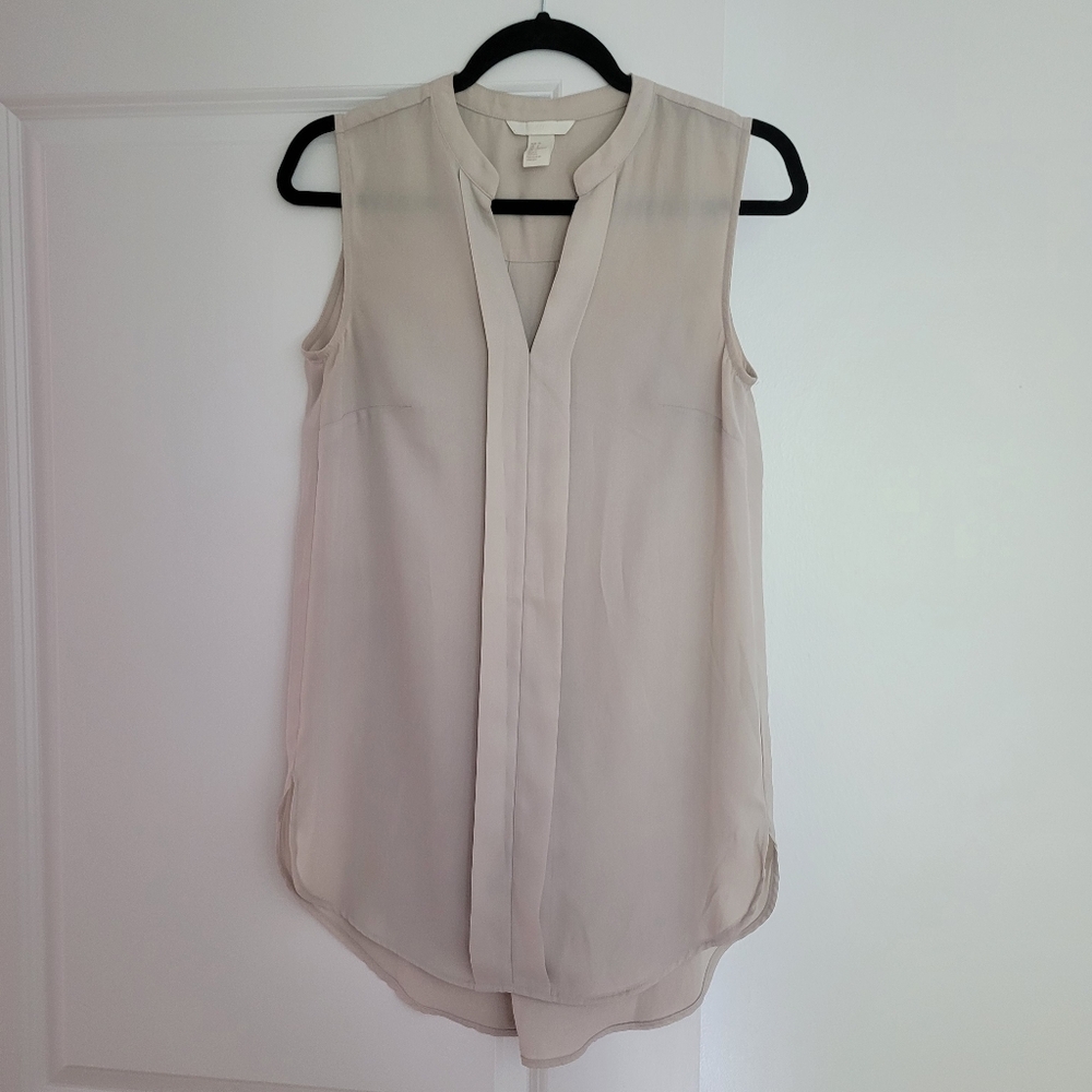 H&M Cream Sleeveless Blouse